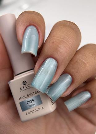 Гель-лак atica satin cat's eye sc05, 8 мл - магнитный гель-лак «кошачий глаз», бирюзовый