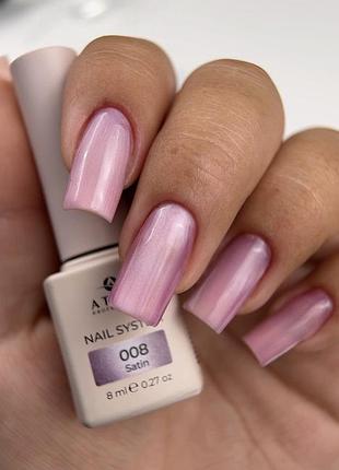 Гель-лак atica satin cat's eye sc08, 8 мл - магнитный гель-лак «кошачий глаз», розовато-лавандовый.