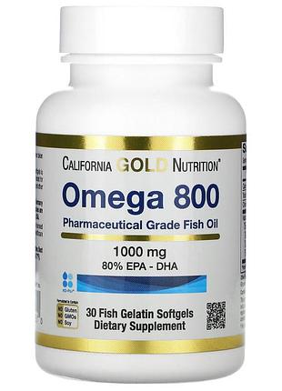 Жирні кислоти california gold nutrition omega 800, 30 рибних капсул