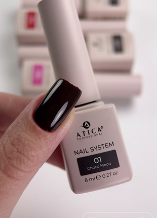 Гель-лак atica cm01 choco mood, 8ml, темний шоколад-еспресо