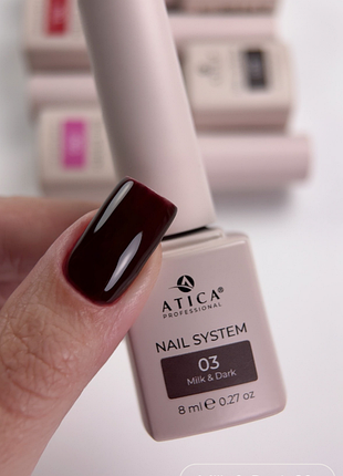 Гель-лак atica cm03 mood milk & dark choco mood, 8ml, шоколадний