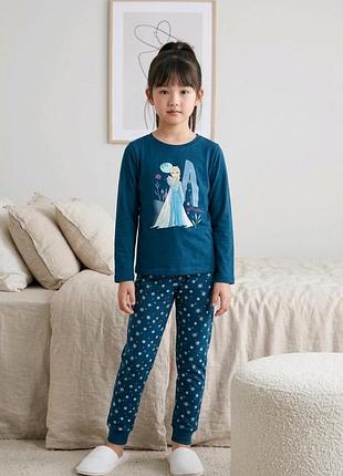 Бавовняна піжама для дівчинки disney крижане cерце 110/116 (4-6 років)