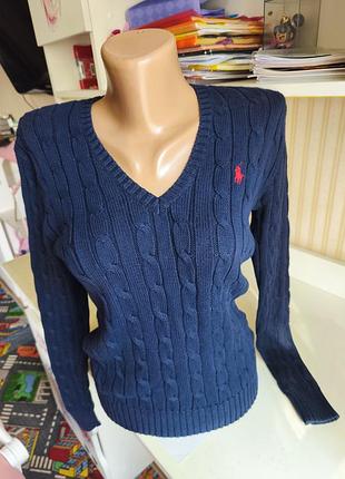 Джемпер polo ralph lauren з v-подібним вирізом оригінал синій