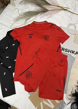 Червоний футбольний костюм jako champ 2.0 fc sc cham (футболка + шорти)