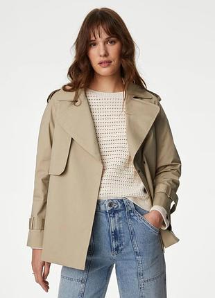 Укороченный тренч m&amp;s, плотный хлопок