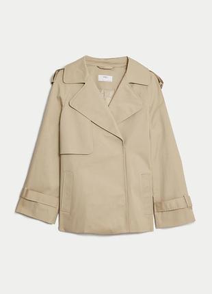 Укороченный тренч m&amp;s в виде arket, плотный хлопок