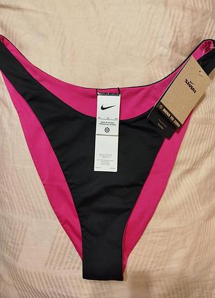 Нижня частина купальника жіноча nike reversible sling bikini bottoms чорно-рожева, розмір xl