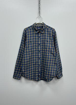 Аутдорна сорочка patagonia worn wear organic cotton pocket checked long sleeve shirt blue/brown