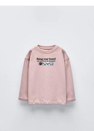 Реглан дитячий zara рожевий з принтом 115 см 5 років