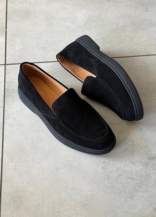 Лофери жіночі чорні замшеві осінні весняні літні