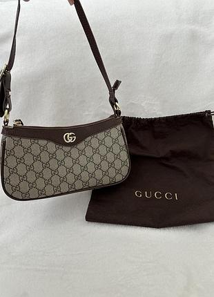 Сумка жіноча gucci ophidia mini bag коричнева