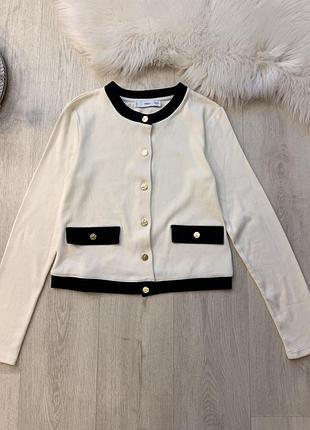 Кардиган молочний mango, в стилі old money, розмір s