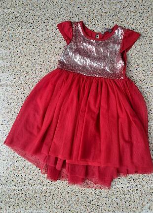 Святкова пишна сукня lindex kids з паєтками та фатином на дівчинку