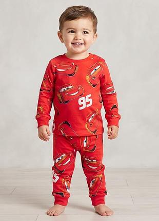 Дитяча піжама disney pixar cars (блискавка макквін) для хлопчика, 1,5–2 роки (зріст 86–92 см), червоний