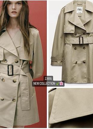 В наявності! new collection. неймовірно стильний двобортний тренч/плащ zara з бавовни. привезений з іспанії.