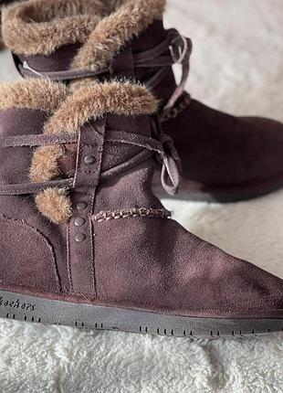 Чоботи жіночі skechers замшеві