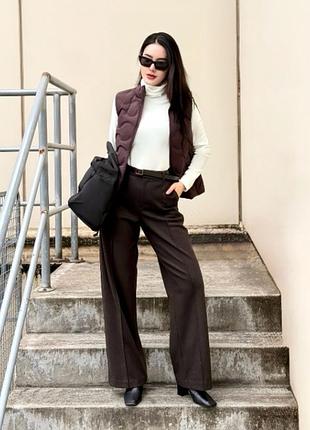 Uniqlo штани брюки з плотного трикотажу brushed jersey wide trousers