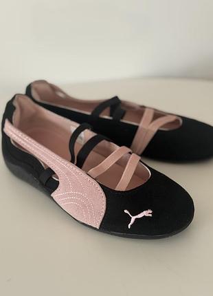 Балетки жіночі puma speedcat sd black/pink пума спортивні балетки рожеві чорні 39 розмір