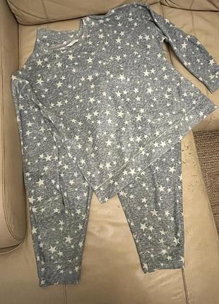Серый теплый домашний костюм пижама m&amp;s х-xl