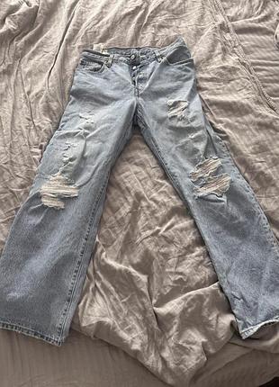 Джинси жіночі levi's 501 блакитні рвані