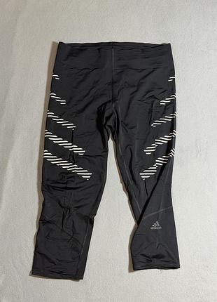 Лосини чоловічі adidas 3/4 чорні з білими смужками