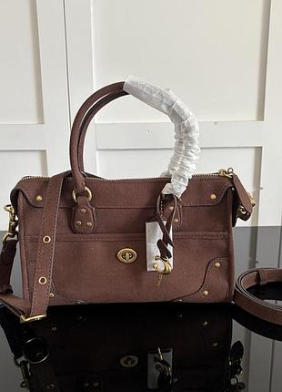 Сумка жіноча coach коричнева з натуральної замші