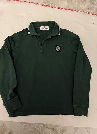 Оригінальний лонгслів-поло stone island junior (10 років / 142 см)