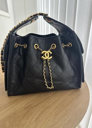 Сумка жіноча chanel чорна шкіряна