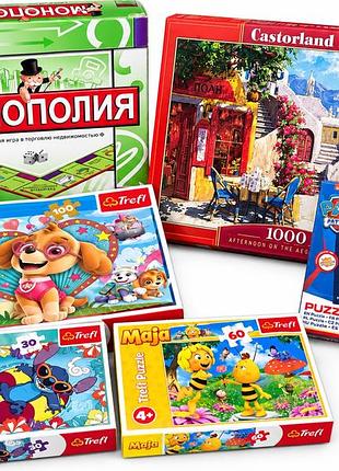 Настільні ігри монополія, castorland, trefl, paw patrol, maja