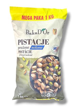 Фисташки жареные соленые bakad'or pistacje prażone solone mega paka 1 кг