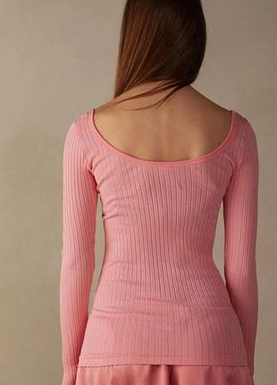 Розовый лонгслиф intimissimi (хлопок/шелк) s
