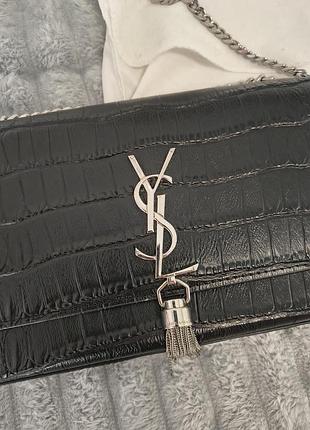 Saint laurent kate medium crocodile embossed