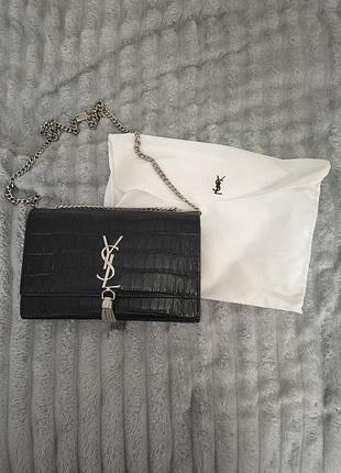 Saint laurent kate medium crocodile embossed