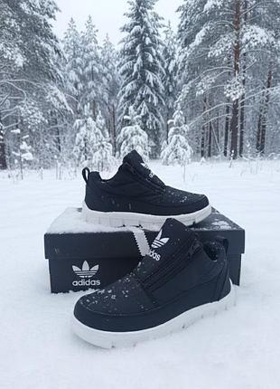Зимние дутики adidas/черные зимние кроссовки адидас
