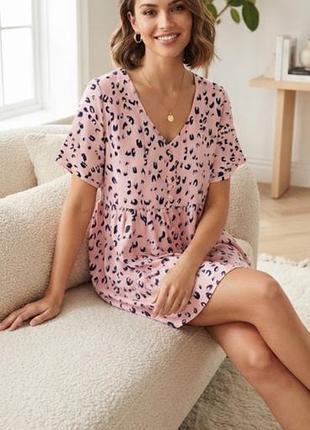 Віскозне рожеве плаття халат вільного крою батал yours (yours clothing)англія 20 р-р