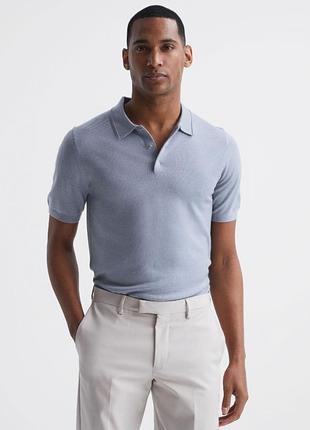 Премиальное шерстяное поло reiss 100% merino wool