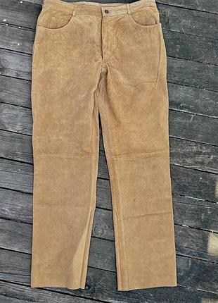 Нові вінтажні замшеві штани з натуральної шкіри (розмір 54 / xl-xxl)