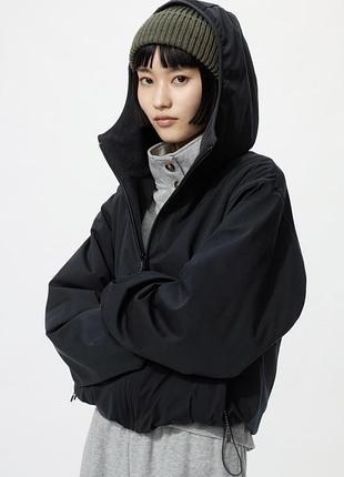 Куртка жіноча uniqlo двостороння чорна xxl