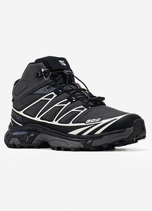 Зимові кросівки salomon xt-4 gray/white fur хутро