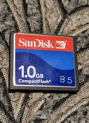 Карта памяти 1 гб sandisk b5 4.19/12.7 compactflash cf compact flash сандиск sdcfj