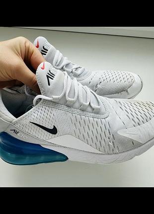 Кросівки жіночі nike air max 270 білі, сині, розмір 38.5, довжина устілки 24 см