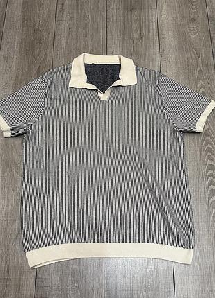 Zara чоловіча поло футболка вʼязана