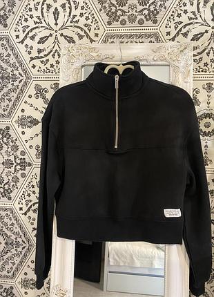 Кофта жіноча h&m чорна утеплена укорочена xxs (підійде на xs-s)