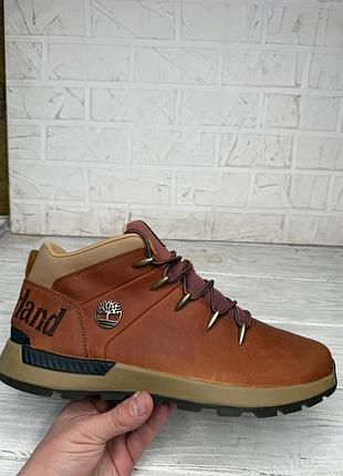 Крутые коричневые ботинки timberland sprint trekker mid