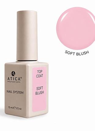 Топ камуфлирующий atica soft blush top coat (розовый, без липкого слоя), 15ml