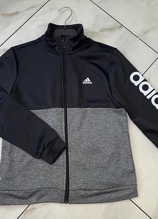 Спортивная черная кофта олимпийка на молнии adidas 11-12лет (146-152см)