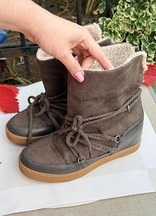 Зимові чоботи снігоходи на шнурівці the shoes