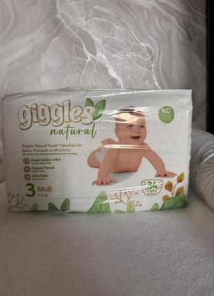Підгузки giggles natural 3 midi 34 шт.