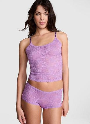 Victoria’s secret pink pretty perfect tank top, оригінал, m, grape taffy, бузковий ліловий, новий з бірками, мереживний топ, 1125754028p0 майка