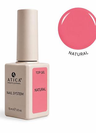Топ камуфлирующий atica natural top coat (натюрель, без липкого слоя), 15ml